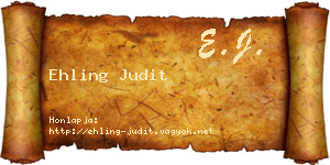 Ehling Judit névjegykártya